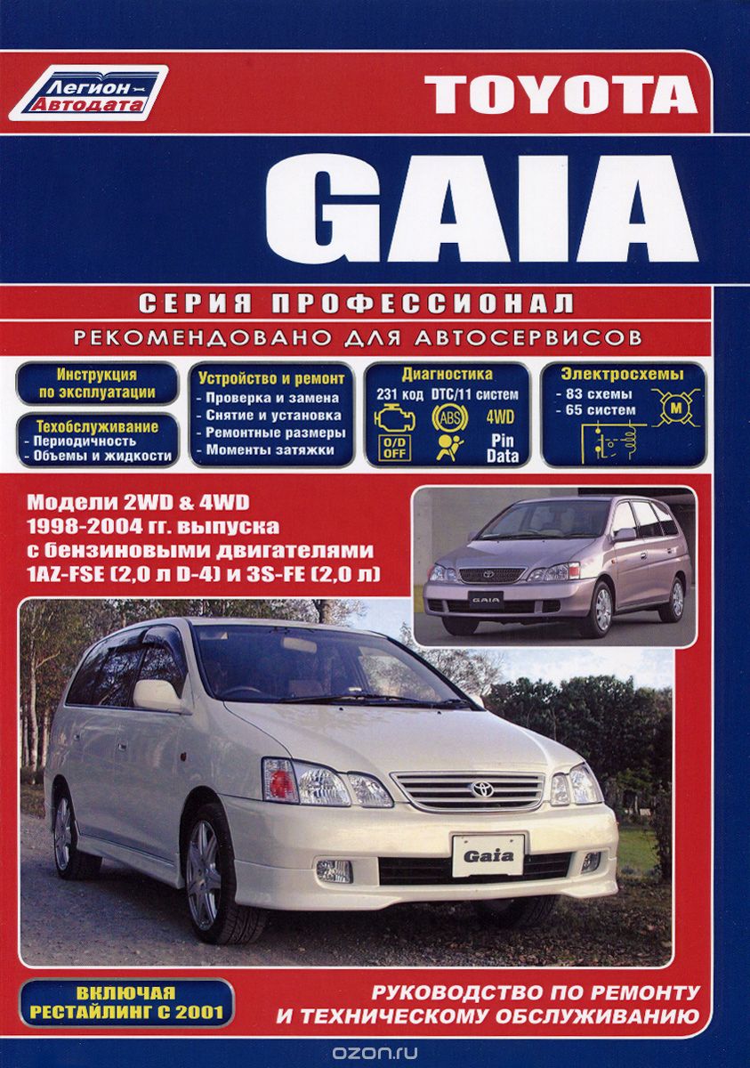 Скачать книгу "Toyota Gaia. Модели 2WD&amp;4WS 1998-2004 гг. выпуска с бензиновыми двигателями 1AZ-FSE (2,0 л D-4) и 3S-FE (2,0 л). Включая рестайлинговые модели с 2001 года. Руководство по ремонту и техническому обслуживанию"