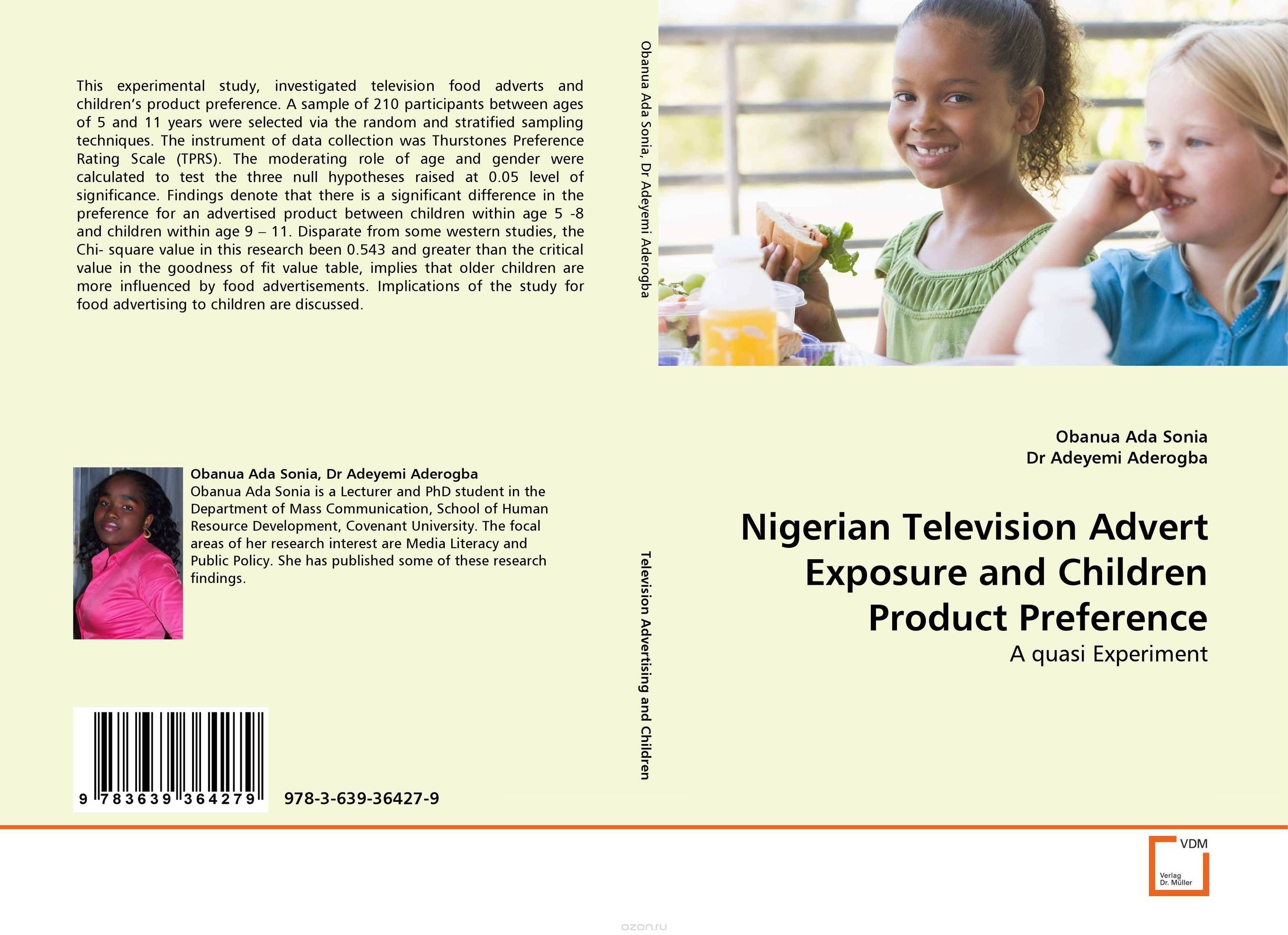Nigerian Television Advert Exposure and Children Product Preference